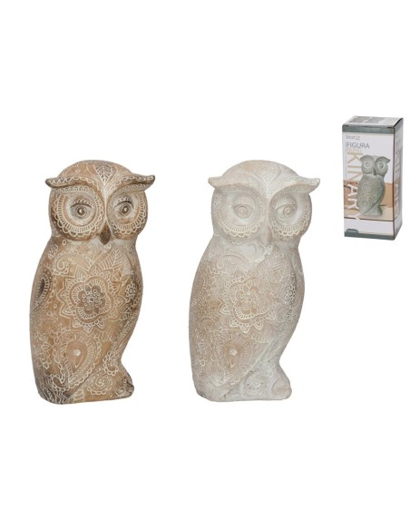 FIGURA BUHO KINARY 2 COL. SURT 19X9.5X9.5 CM RESIN