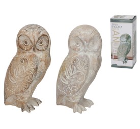 FIGURA BUHO ANJALI 2 COL. SURT 20X10X9.5 CM RESINA