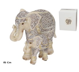 FIGURA ELEFANTE MAMA Y BEBE SARAYU 17,5X10X15 CM R