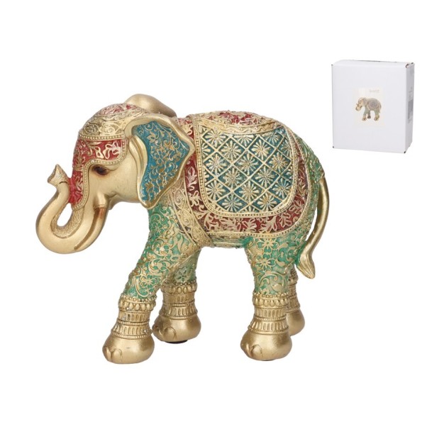 FIGURA ELEFANTE LAKSMI 18X8X15 CM RESINA