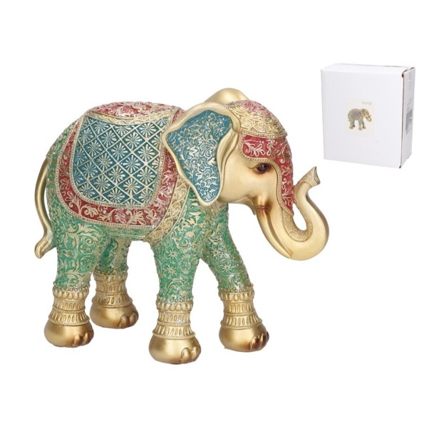 FIGURA ELEFANTE LAKSMI 21X9X18,5 CM RESINA