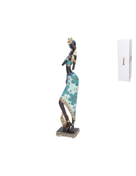 FIGURA MUJER AFRICANA SHANTA 8,5X8X39 CM