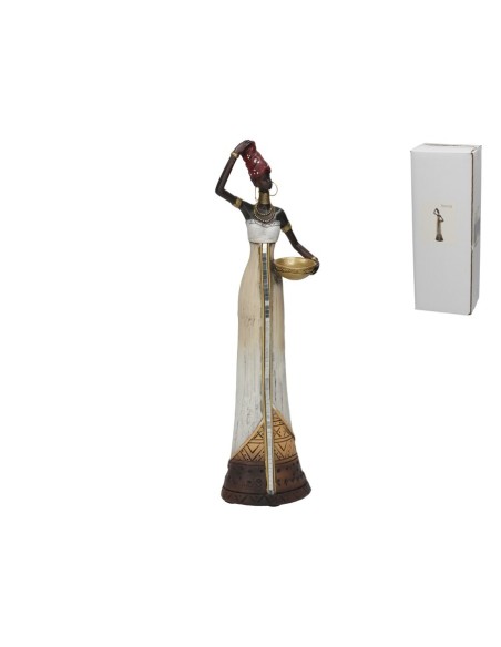 FIGURA MUJER AFRICANA ARYA 10X6,5X34,5 CM