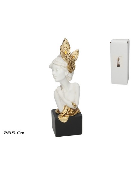 FIGURA DAMA BLANCA DECORACION 10,5X9X28,5 CM