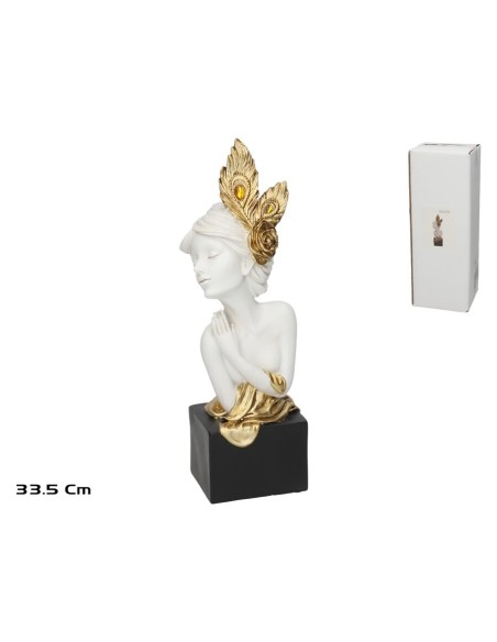 FIGURA DAMA BLANCA DECORACION 12X11X33,5 CM