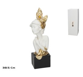 FIGURA DAMA BLANCA DECORACION 12,5X14X38,5 CM