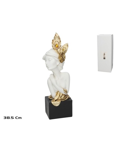 FIGURA DAMA BLANCA DECORACION 12,5X14X38,5 CM