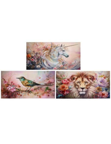 CANVAS ALTO BRILLO 3 SURT ANIMALES 30X60X1,8 CM