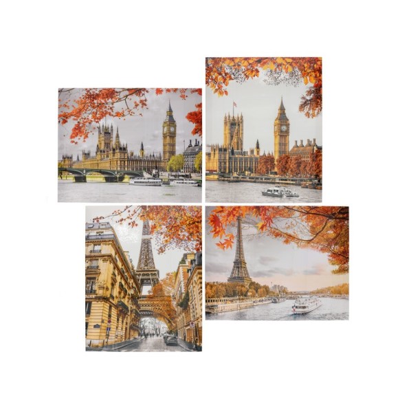 CANVAS ALTO BRILLO PARIS-LONDON 4 SURT 40X50X1,8 C