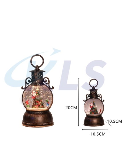 DECORACION BOLA AGUA LED NAVIDAD 20CM