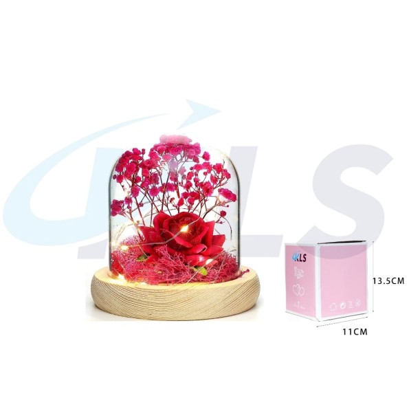 CUPULA LED FLOR SECA FUCSIA 13,5CM