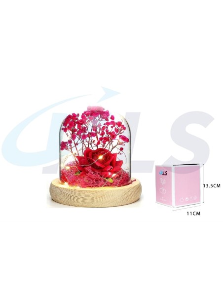 CUPULA LED FLOR SECA FUCSIA 13,5CM