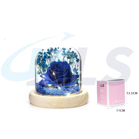 CUPULA LED FLOR SECA AZUL  13.5CM