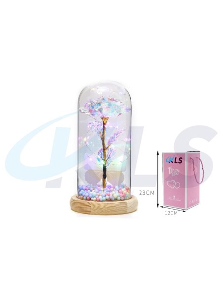 DECORANCION DE ROSA CON MARIPOSA BLANCO 23 CM