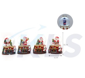 BOLA DE NIEVE LED  CHIMENEA 8 CM 4 SURT