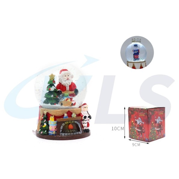 BOLA DE NIEVE PAPA NOEL LED 10CM