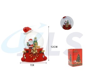 BOLA DE NIEVE LED GORRO PAPA NOEL 12CM