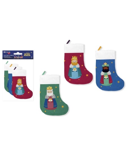 CALCETINES DECORATIVO REYES MAGOS PACK 3 UDS