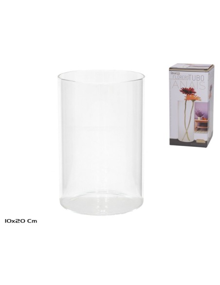 FLORERO TUBO CRISTAL 10X20CM ANAIS