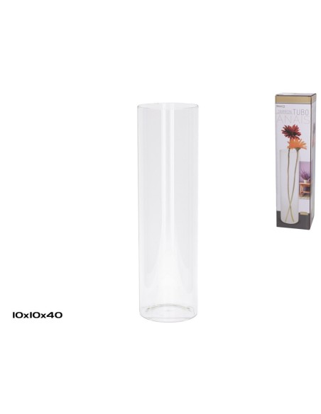 JARRON TUBO CRISTAL 10X40CM ANAIS
