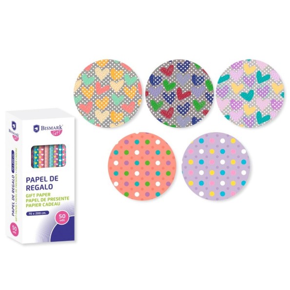 PAPEL DE REGALO LOVE&DOTS 70X200