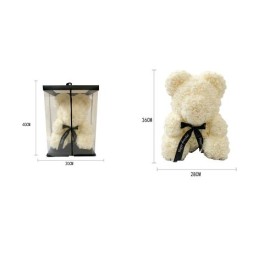 OSO ROSAS BLANCO GRANDE  35CM