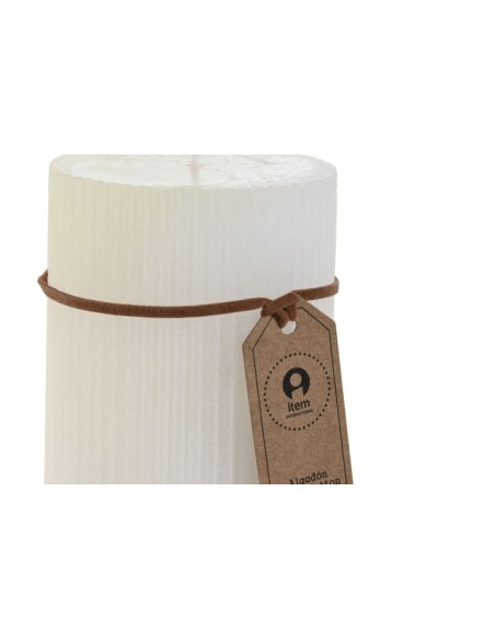 VELA CERA 7X7X710 300GR, 55 HORAS RAYADO BLANCO