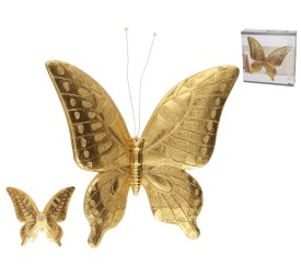 MARIPOSA PARA COLGAR DORADA 28X5X28 CM RESINA
