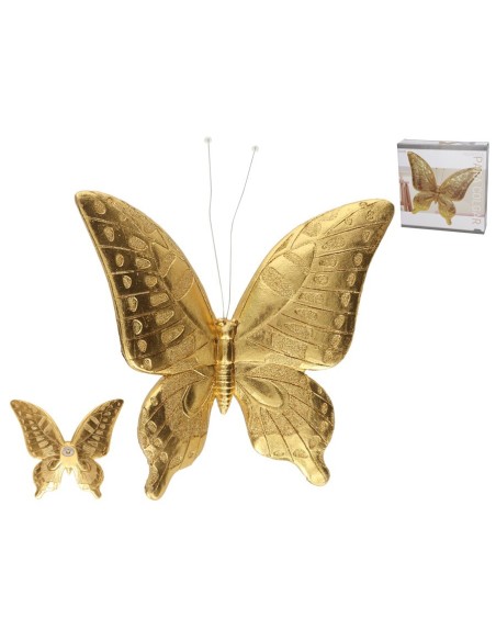 MARIPOSA PARA COLGAR DORADA 28X5X28 CM RESINA