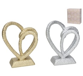 FIGURA CORAZON 2 COLORES SURT 17X8X20 CM RESINA