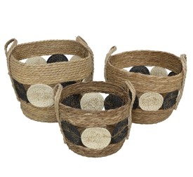 SET 3 CESTOS CON ASAS RAYAN 33X26CM