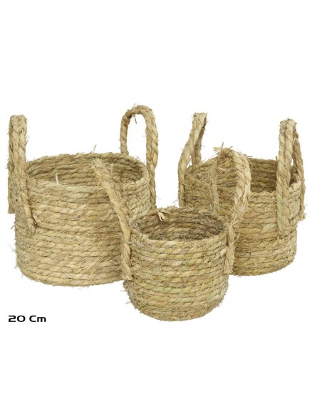 SET 3 CESTOS CON ASAS HERACLES 20CM