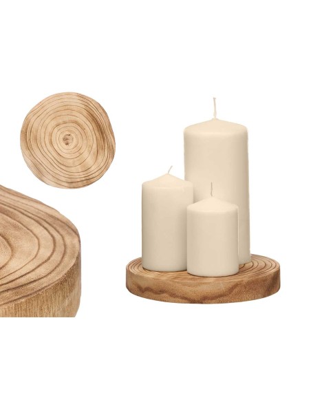 SOPORTE REDONDO MADERA QUEMADA MED