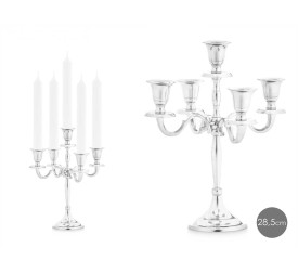 CANDELABRO 5 VELAS PLATEADO 28,5CM