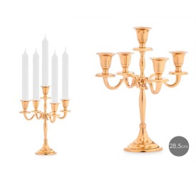 CANDELABRO 5 VELAS DORADO 28,5CM