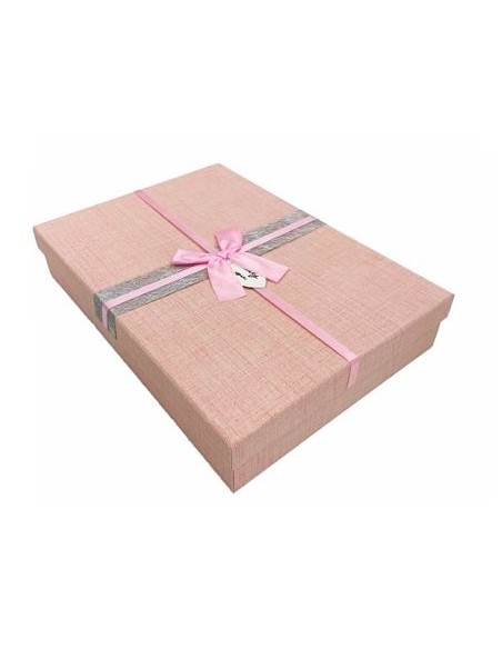 SET 3 CAJAS REGALO 35X25X6.5CM ROSA