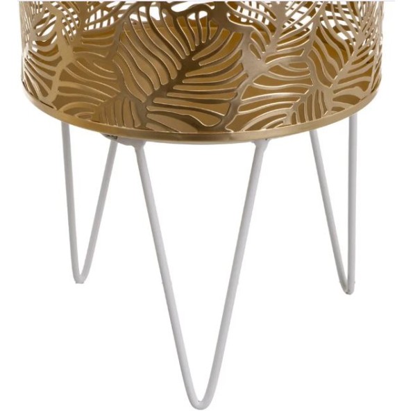 S/2 MACETEROS METAL ORO-BLANCO 21 X 21 X 30 CM (806442)