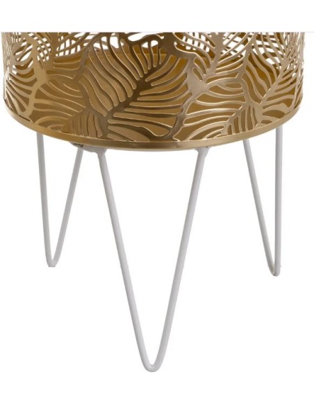 S/2 MACETEROS METAL ORO-BLANCO 21 X 21 X 30 CM (806442)