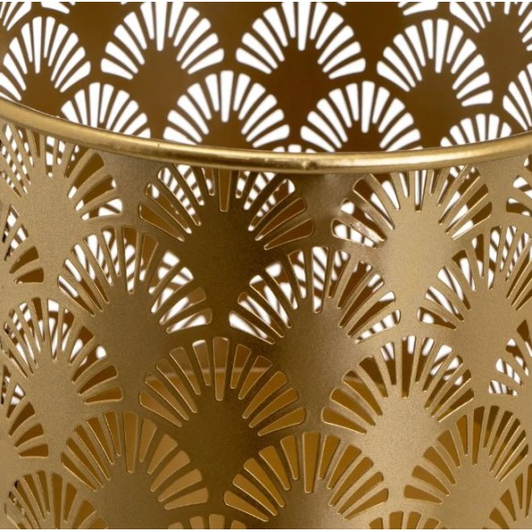 S/2 MACETEROS METAL ORO-BLANCO 21 X 21 X 30 CM (806444)