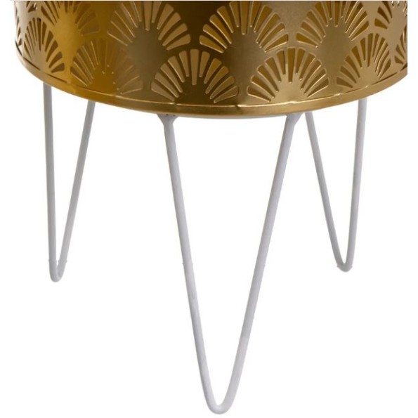 S/2 MACETEROS METAL ORO-BLANCO 21 X 21 X 30 CM (806444)