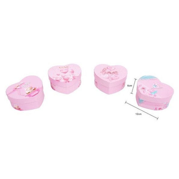 CAJA REGALO 12X10X6CM CORAZON 4MOD. (4044)