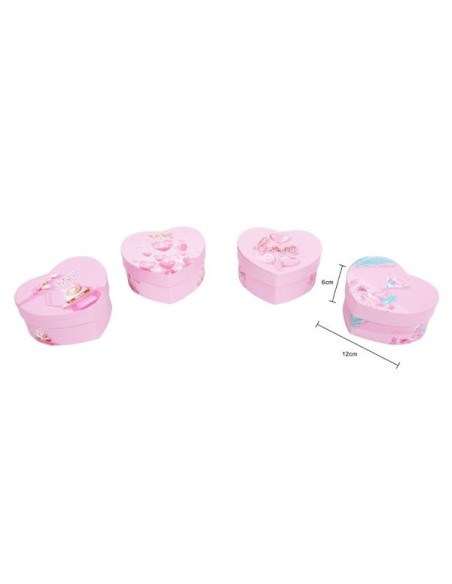 CAJA REGALO 12X10X6CM CORAZON 4MOD. (4044)