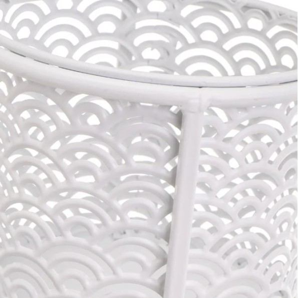 S/2 MACETEROS METAL BLANCO 22 X 22 X 40 CM (806446)