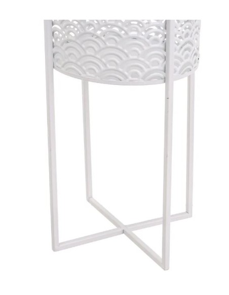 S/2 MACETEROS METAL BLANCO 22 X 22 X 40 CM (806446)