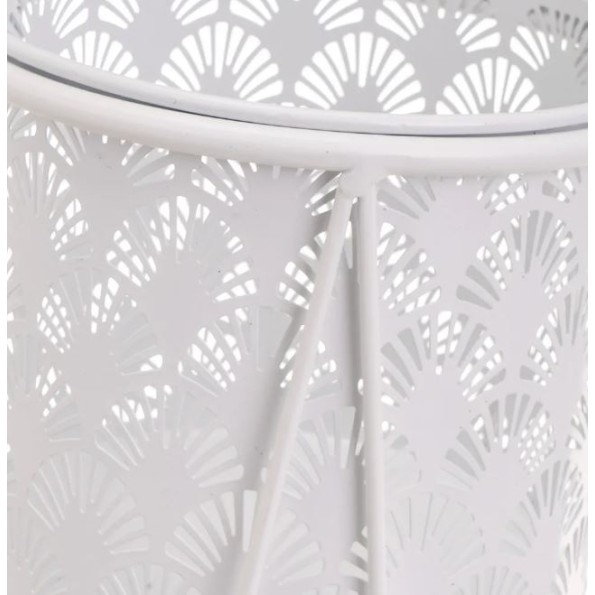 S/2 MACETEROS METAL BLANCO 22 X 22 X 40 CM (806447)