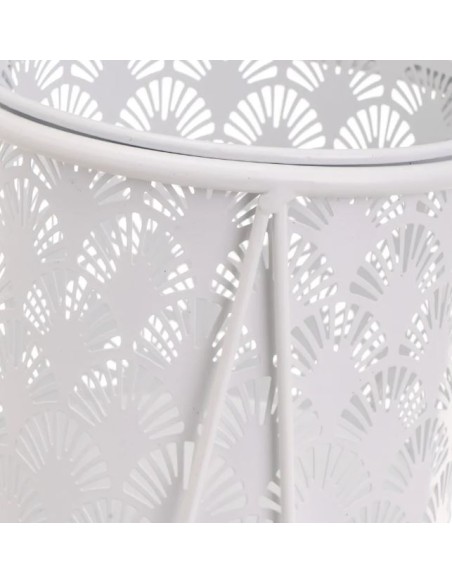 S/2 MACETEROS METAL BLANCO 22 X 22 X 40 CM (806447)