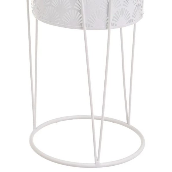 S/2 MACETEROS METAL BLANCO 22 X 22 X 40 CM (806447)