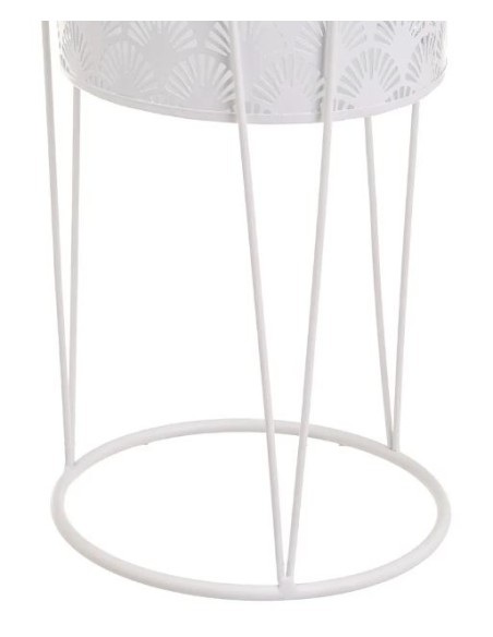 S/2 MACETEROS METAL BLANCO 22 X 22 X 40 CM (806447)