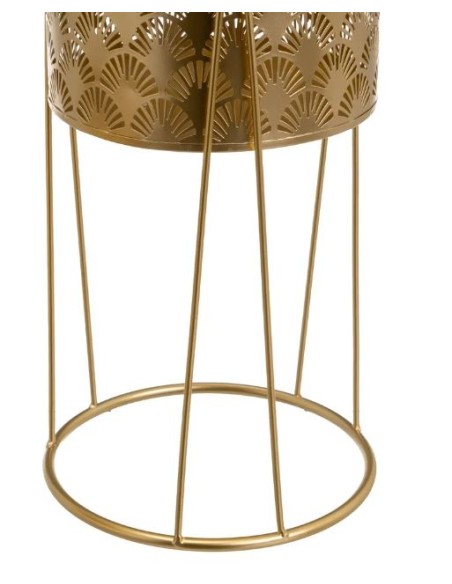 S/2 MACETEROS METAL ORO 22 X 22 X 40 CM (806441)