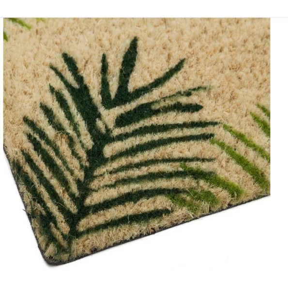 FELPUDO TROPICAL HOJAS WELCOME  FIBRA DE COCO 60 X 40 X 1,50 CM